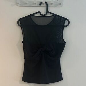 Abercrombie & Fitch Black Sleeveless Mesh Blouse